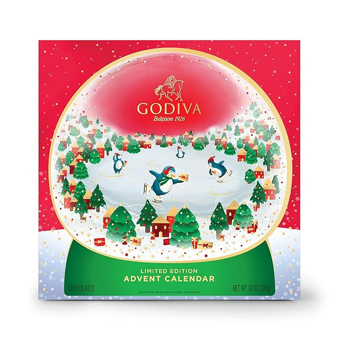 Godiva Chocolatier 2023 Deluxe Snowglobe Advent Calendar - Limited Edition 24-Piece Dark Milk and... | Amazon (US)