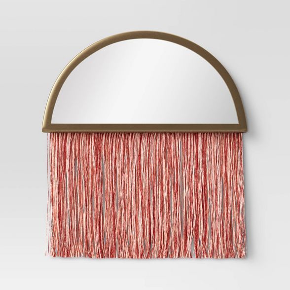 Macrame Fringe Wall Mirror Pink - Project 62™ | Target