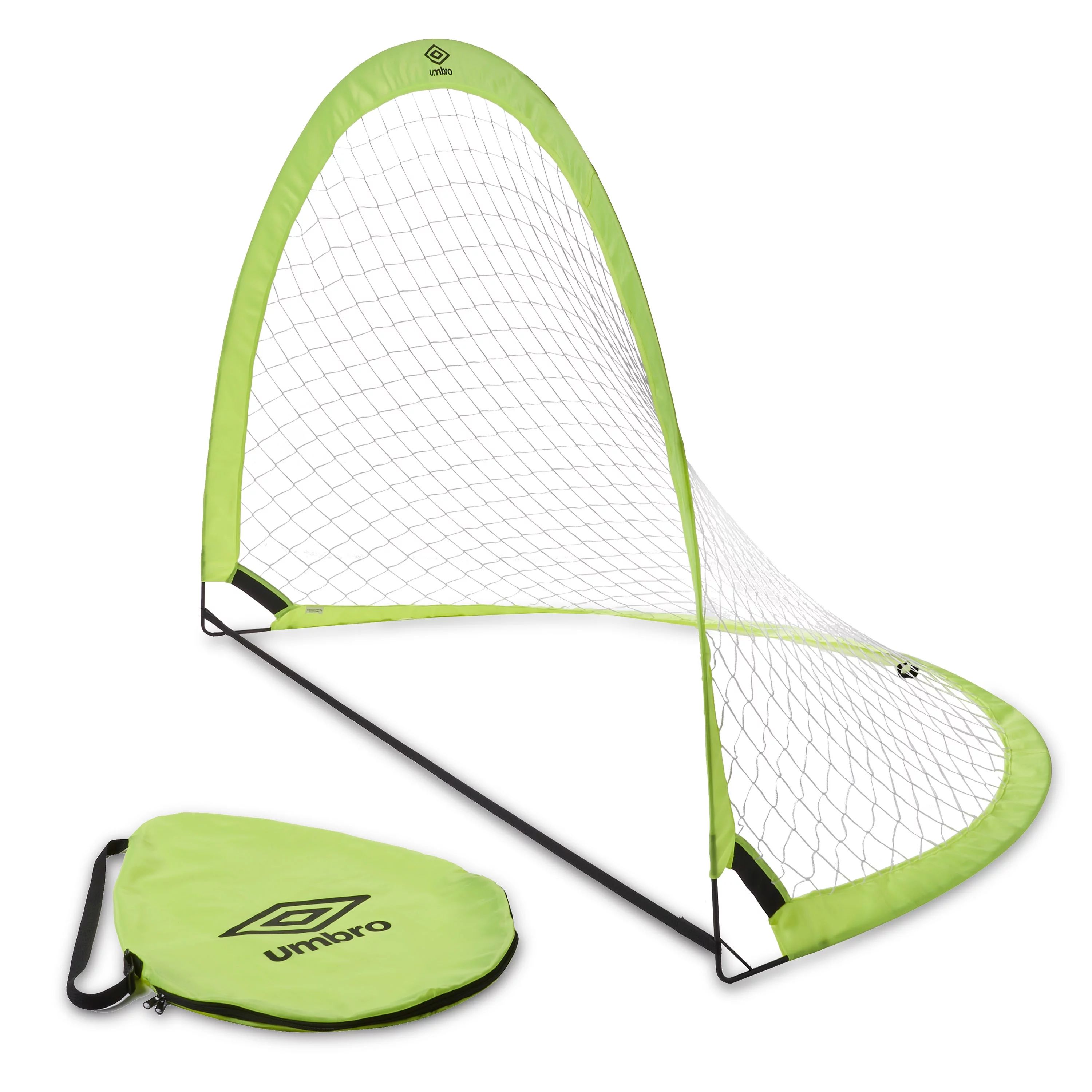 Umbro Soccer Goal Nets, Portable Pop-up Set with Lime Green Zipper Storage Bag | Walmart (US)