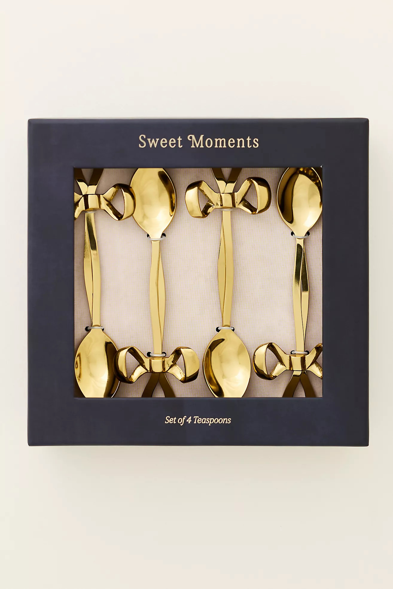 Benedita Stainless Steel Bow Teaspoons, Set of 4 | Anthropologie (US)