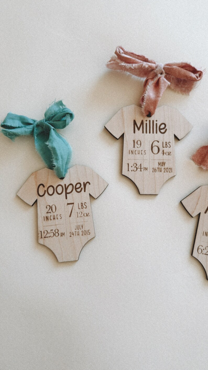 Newborn Baby Christmas Ornament L Lasered Wood Name Ornament Christmas Ornaments 2023 Christmas G... | Etsy (US)