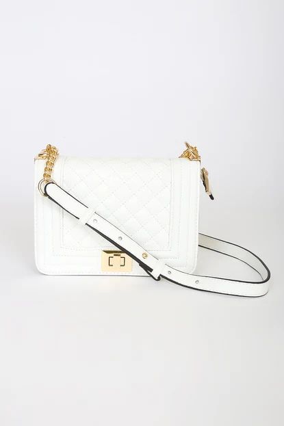 Just Going Out White Quilted Crossbody Bag | Lulus (US)