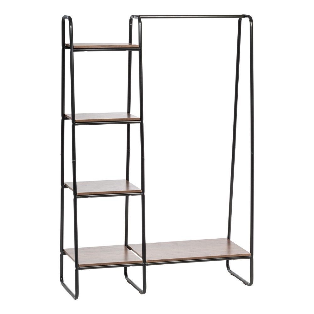 IRIS Metal Garment Rack with Wood Shelves - Black | Target