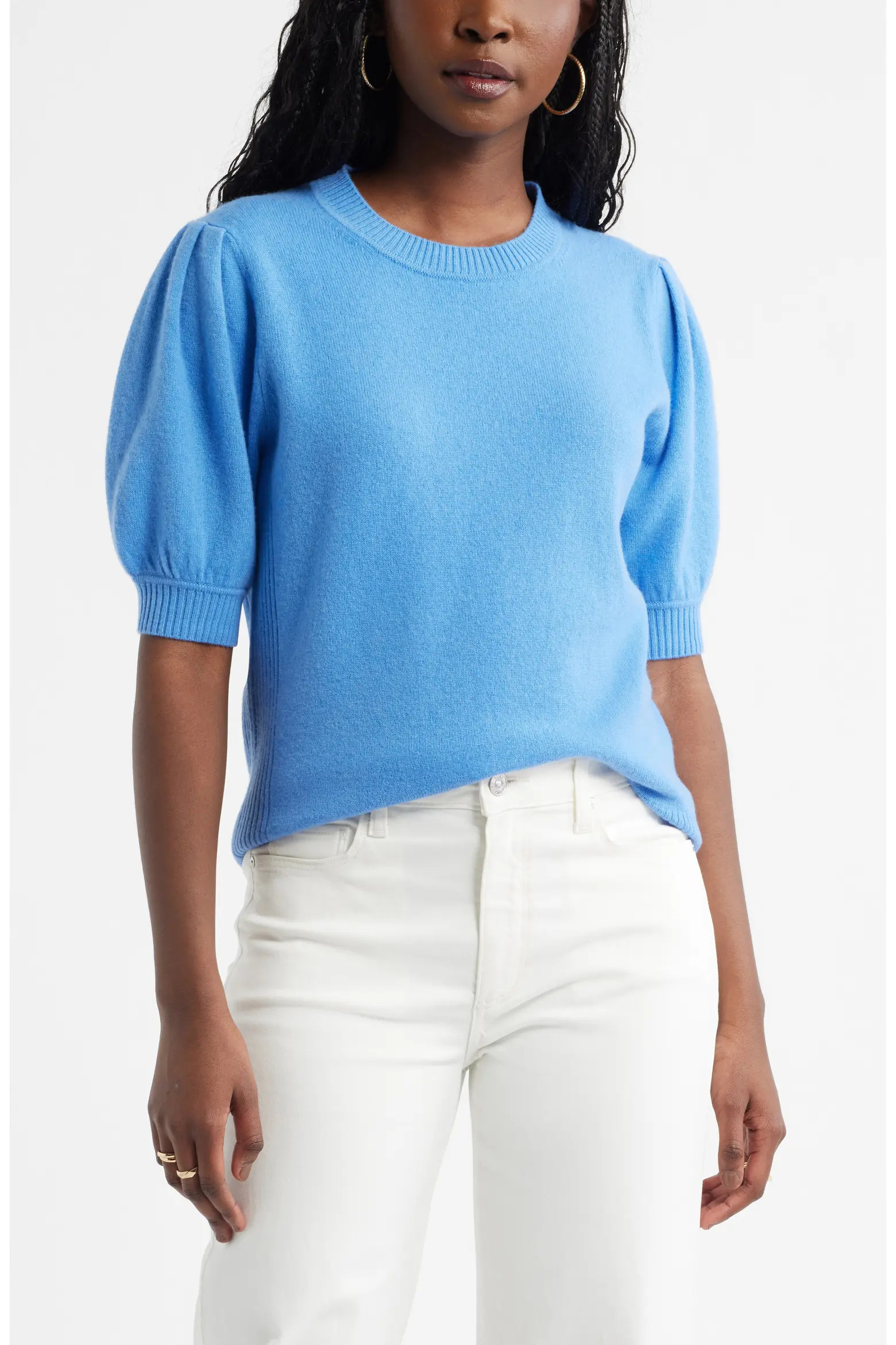Puff Sleeve Wool & Cashmere Sweater (Women) | Nordstrom | Nordstrom