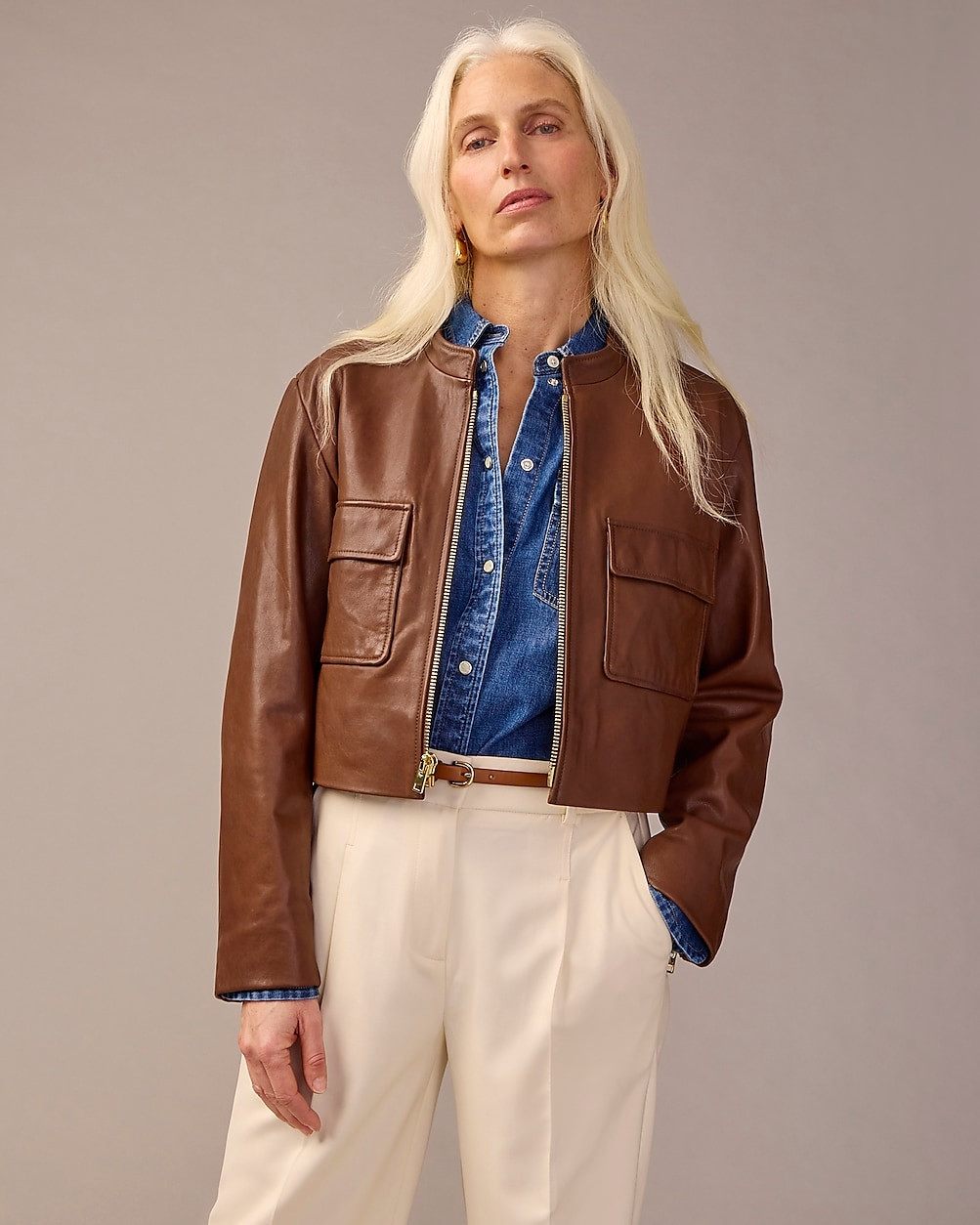 Collection Jodie leather lady jacket | J. Crew US