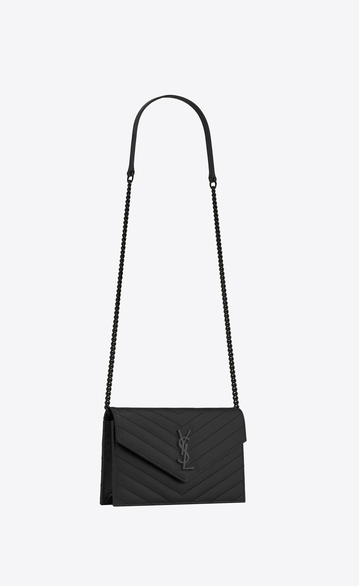 cassandre matelassé envelope chain wallet in grain de poudre embossed leather | Saint Laurent Inc. (Global)