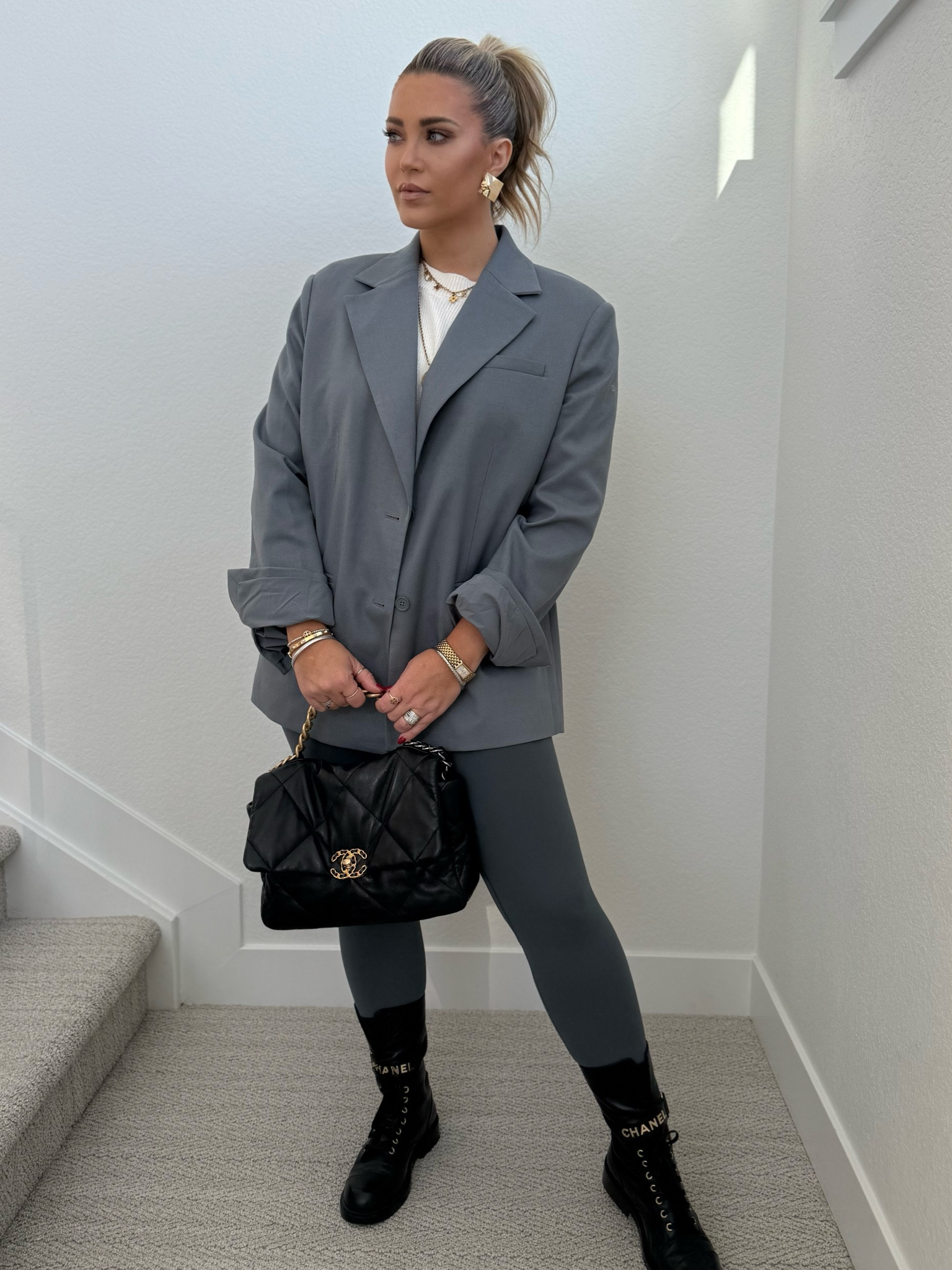 OOTD..  

Business attire 
Blazer 
Outfit 
Boots 
Trendy 

#LTKBeauty #LTKStyleTip #LTKOver40