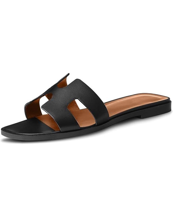 Womens Sandals H-Band Slides Flat Sandals for Women Summer Sandals | Amazon (US)