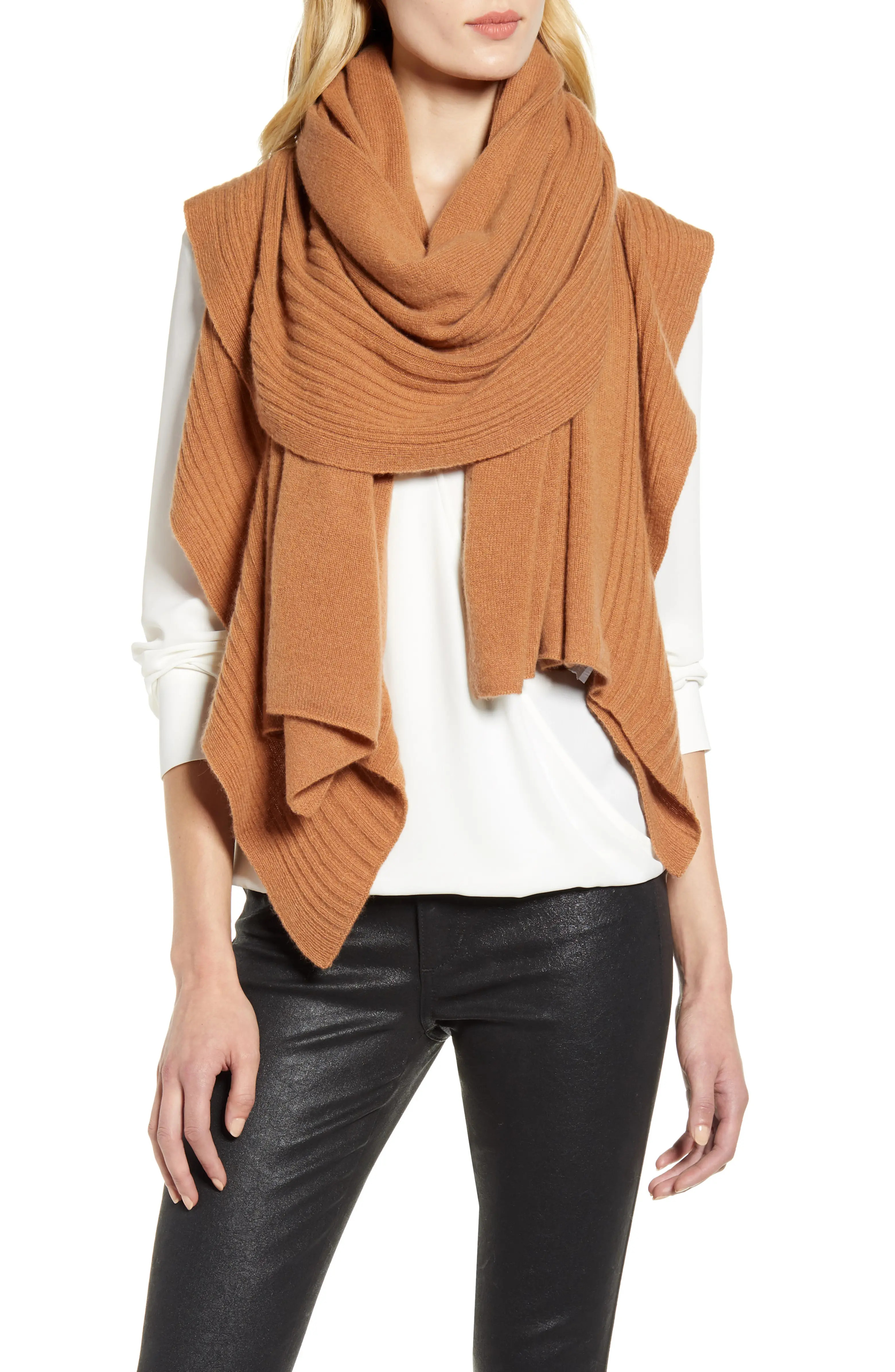 Rib Ruffle Cashmere Scarf | Nordstrom