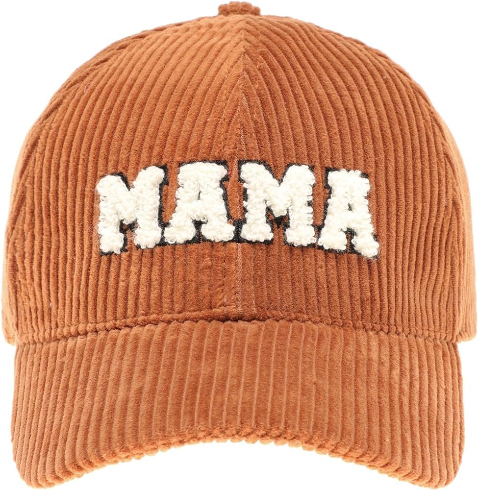 MIRMARU Women's 100% Cotton Corduroy Chenille 3D Patch Embroidered Adjustable Baseball Cap Hat | Amazon (US)