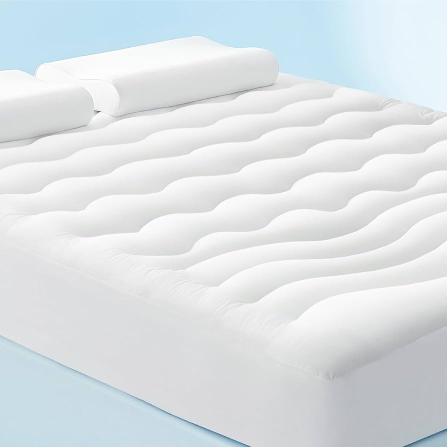 Bedsure Breescape Cooling Mattress Pad Queen Size- Quilted Fitted Mattress Cover, Soft & Fluffy M... | Amazon (US)