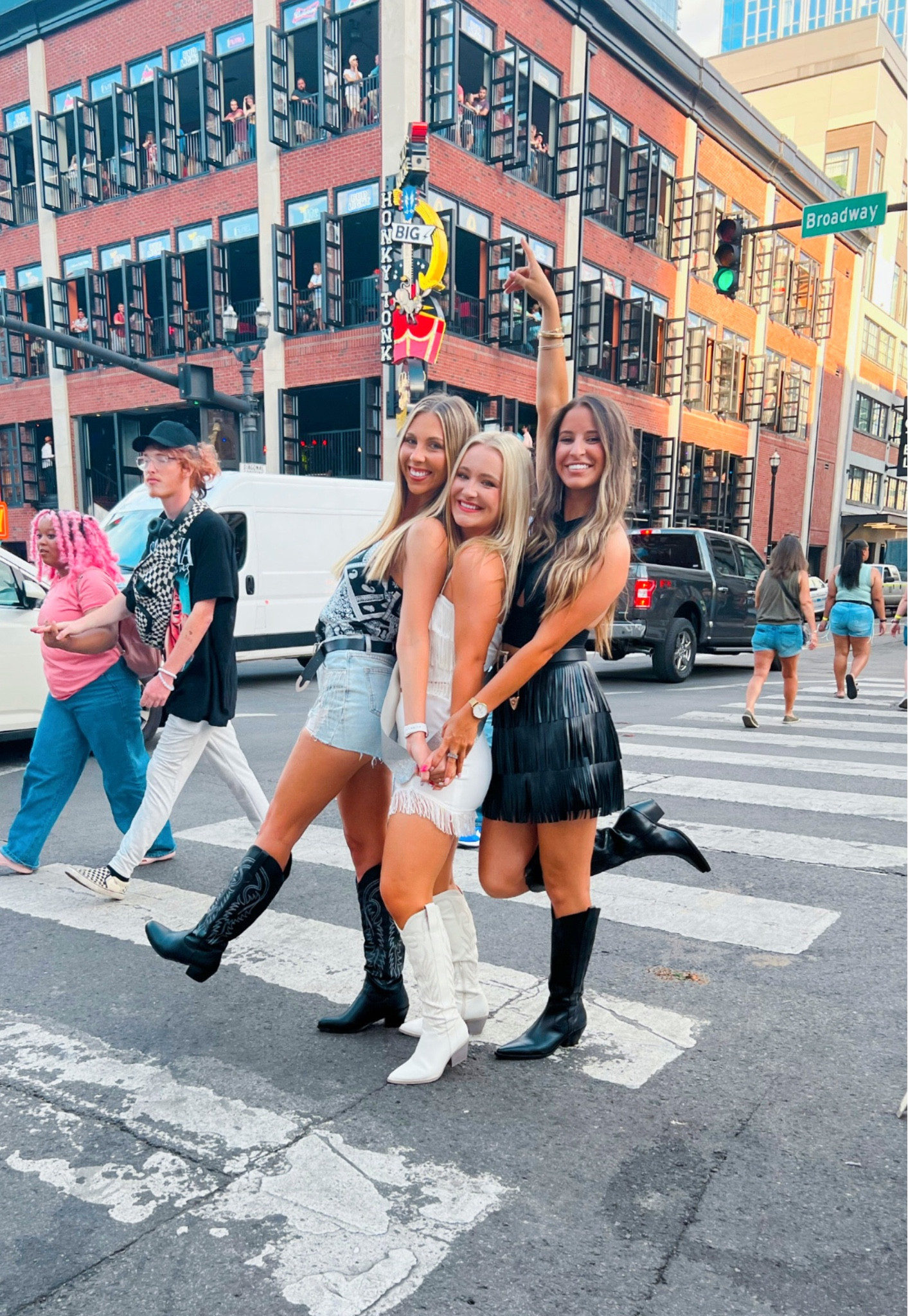 Bride to be & maids of honor on broadway in Nashville 

#LTKtravel #LTKshoecrush