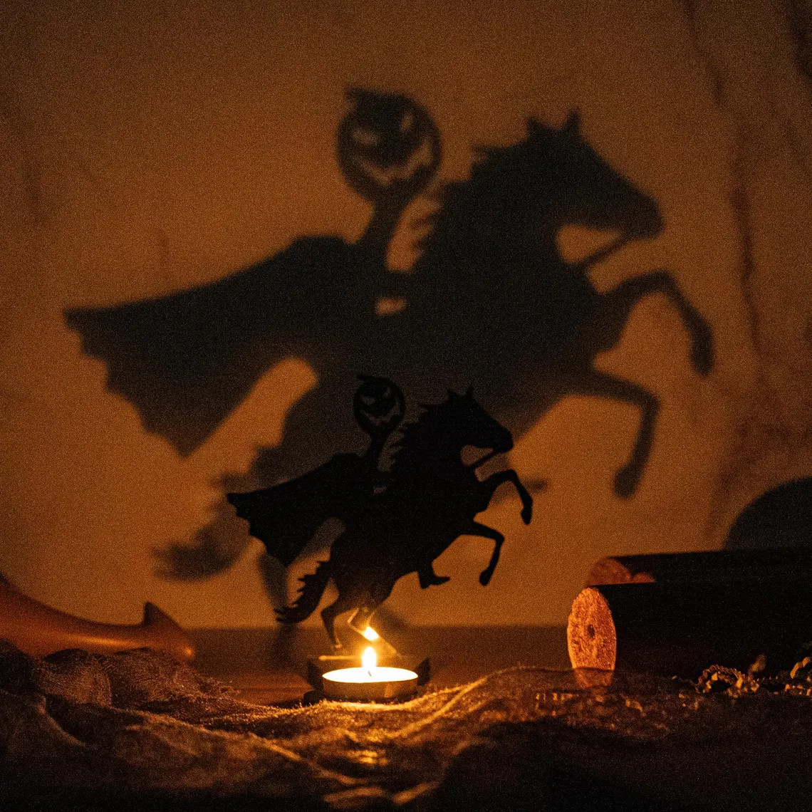 Halloween Tealight Holder, Halloween Party Decor, Shadow Spooky Season Decor Light, Halloween Gif... | Etsy (US)