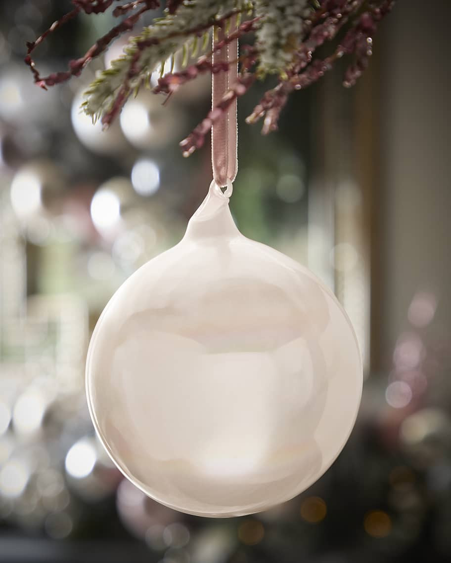 Jim Marvin Light Pink Pearl Glass Ball Ornament | Neiman Marcus
