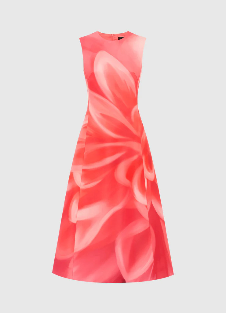 Cleo Sleeveless Midi Dress - Prism Print | LEO LIN