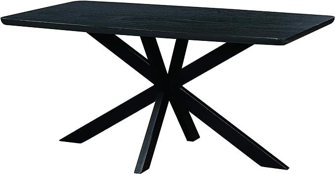 LeisureMod Ravenna 63" Rectangular Wood Dining Table with Geometric Base (Ebony) | Amazon (US)