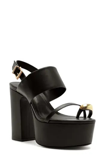 Schutz Mandy Slingback Platform Sandal in Black at Nordstrom Rack, Size 7.5 | Nordstrom Rack