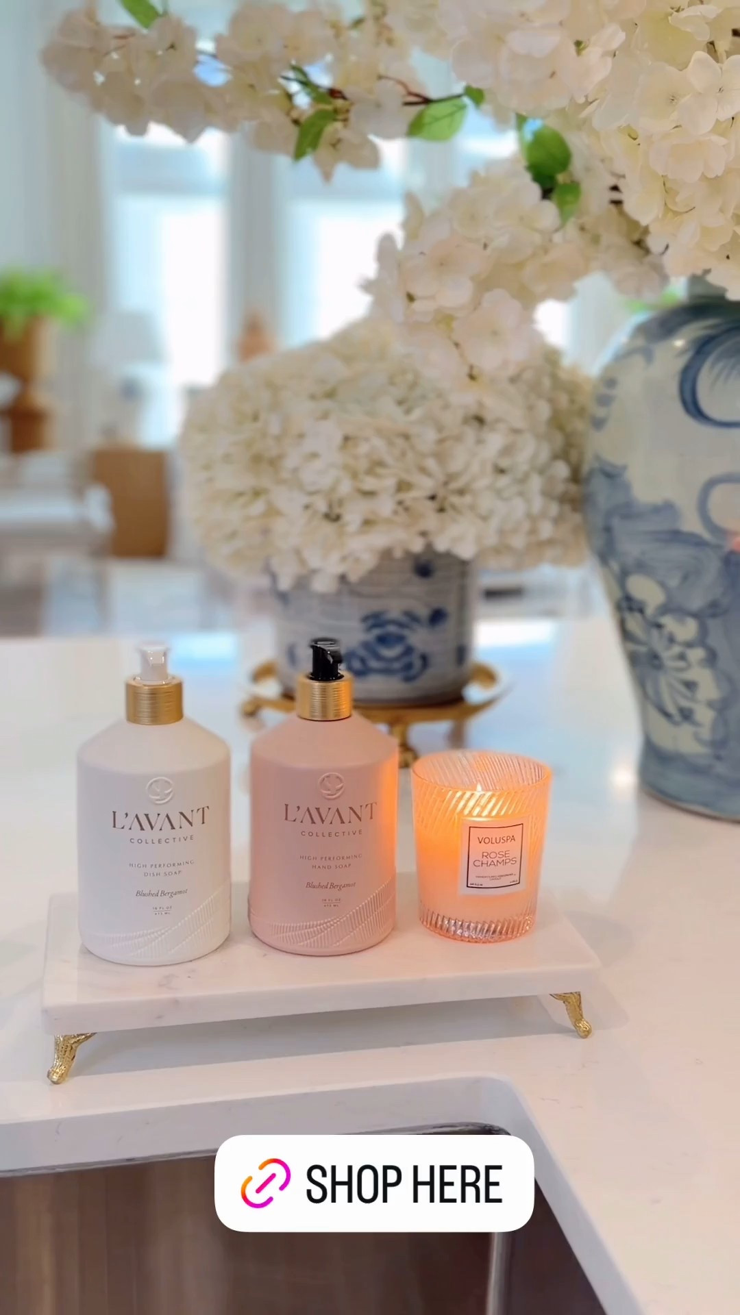 Spring hand and dish soap set 🌸 kitchen styling @lavantcollective 