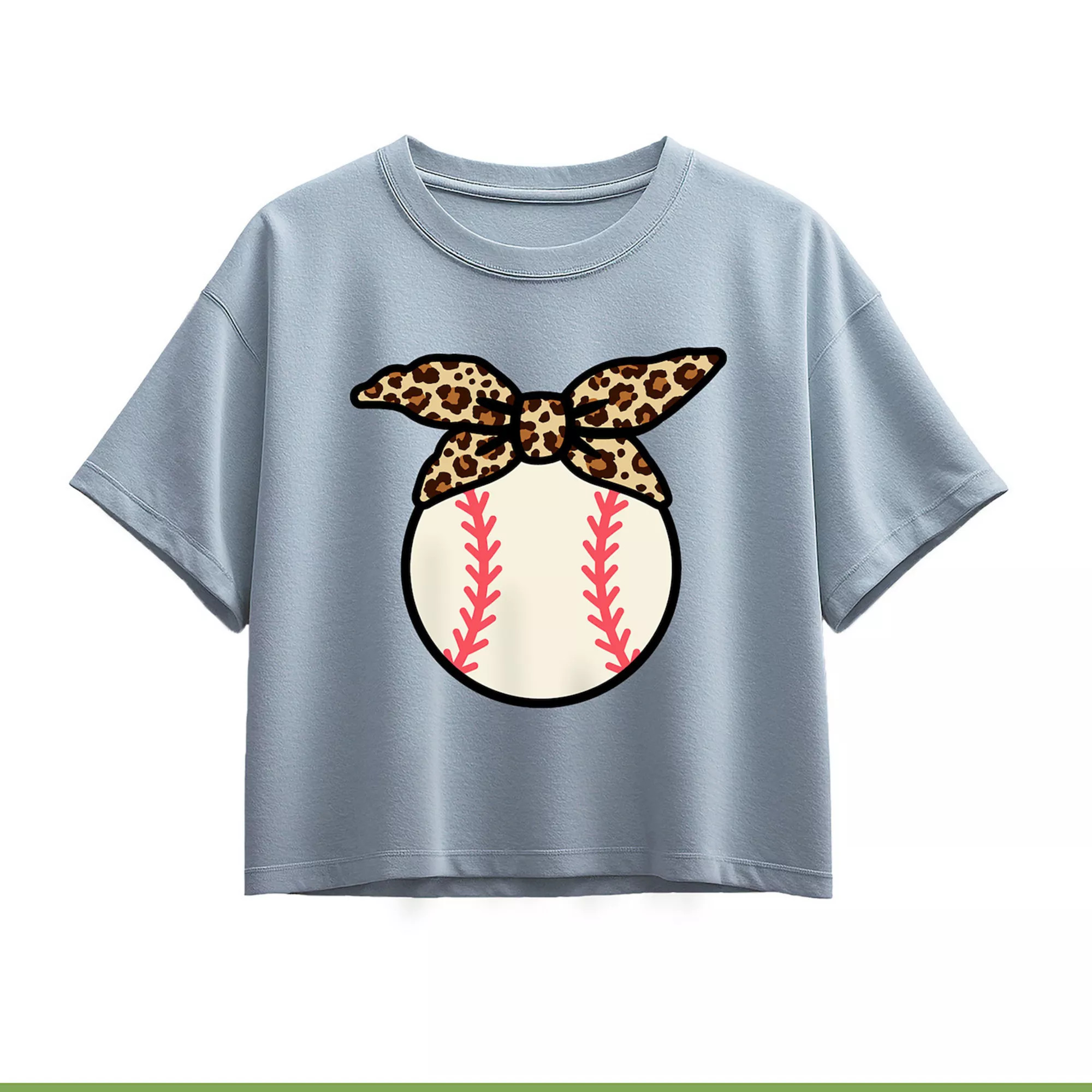 Girls 7-16 Baseball & Leopard Design Boxy Tee | Kohl's