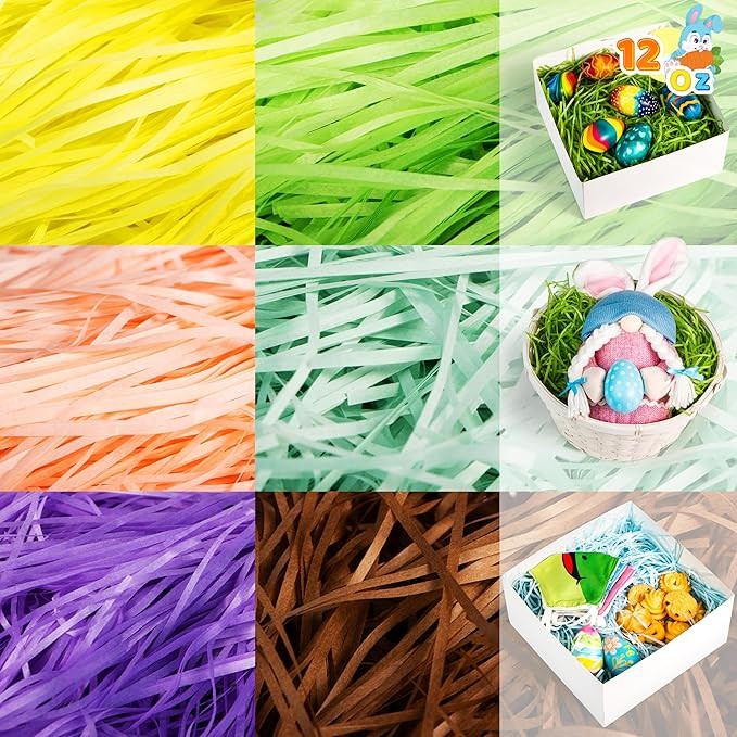 JOYIN 12oz Easter Grass Recyclable Paper Shred for Gift Wrapping, Basket Filling, Easter Egg Hunt... | Amazon (US)
