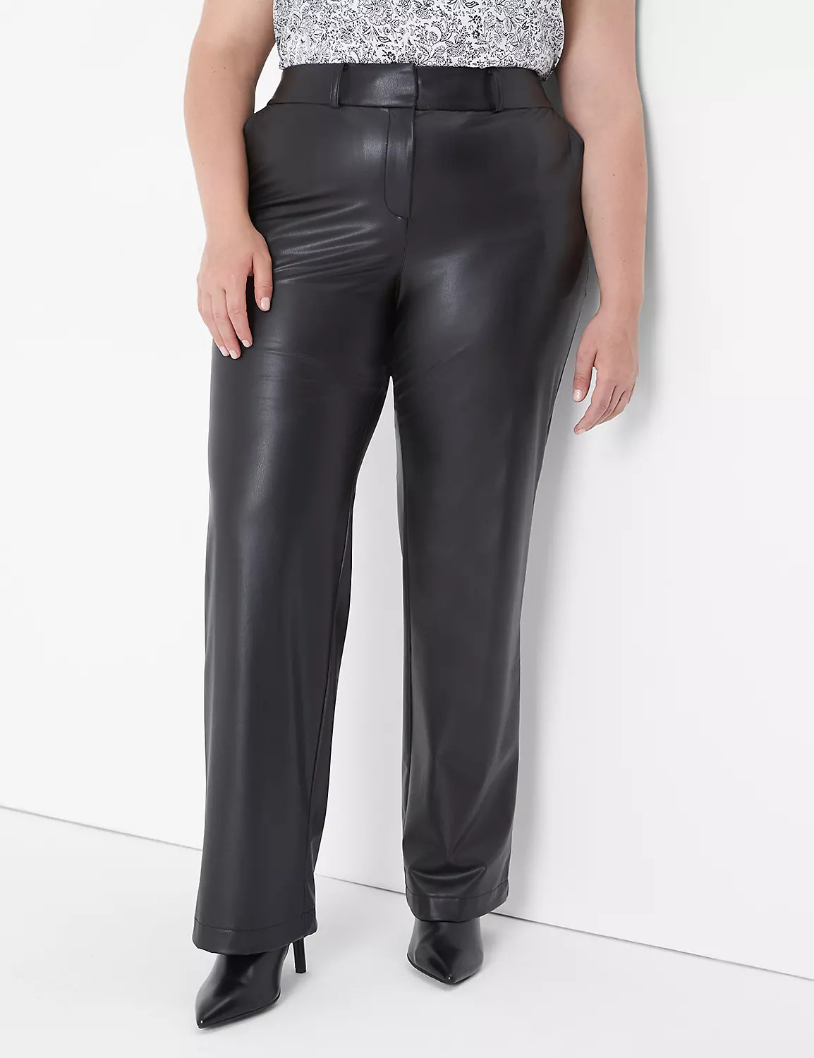 Faux-Leather Straight Leg Pant | LaneBryant | Lane Bryant (US)