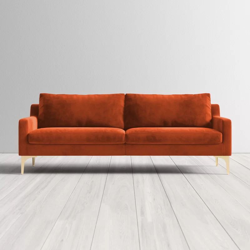 Vincent Velvet 85.82" Square Arm Sofa | Wayfair North America