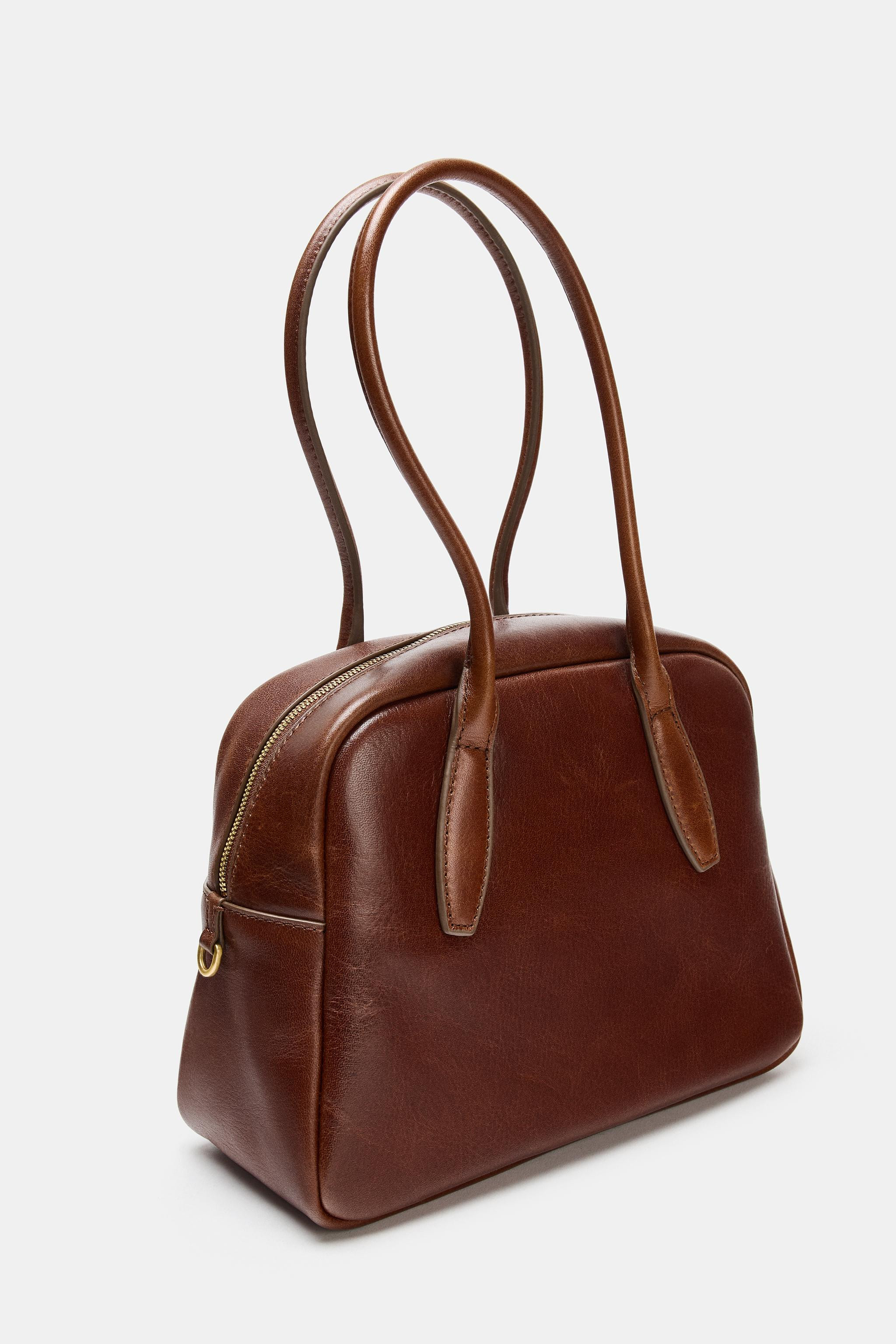 LEATHER BOWLING BAG | Zara Canada