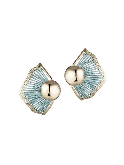 Wren Aqua Woven-Raffia Statement Stud Earrings | Saks Fifth Avenue