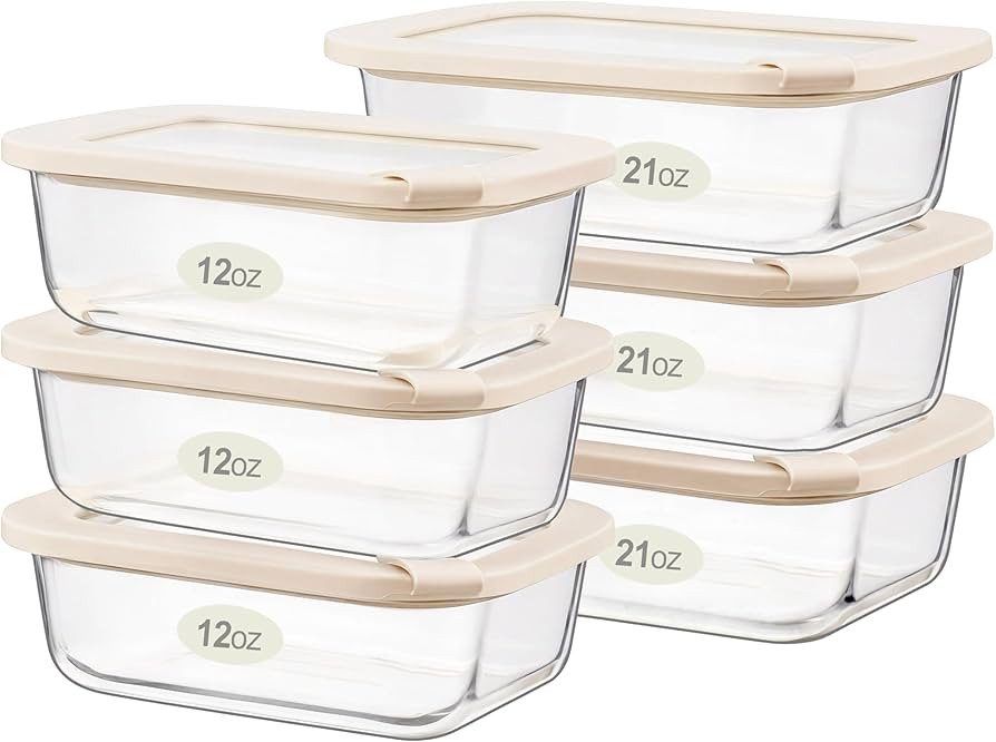 Urban Green Glass Food Storage Containers with Glass Lids, Microwave Safe Food Container Set, Ait... | Amazon (US)