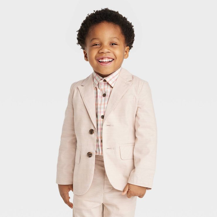 Toddler Boys' Stretch Chambray Suiting Jacket - Cat & Jack™ Tan | Target
