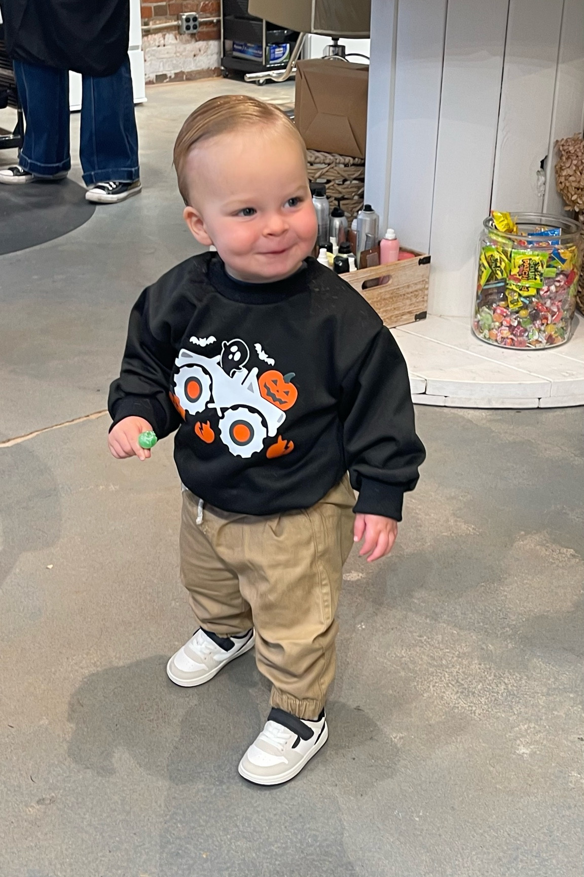 Fall outfit toddler baby boy casual street style sweatshirt joggers sneakers black tan shoes style fashion clothes cute

#LTKKids #LTKBaby