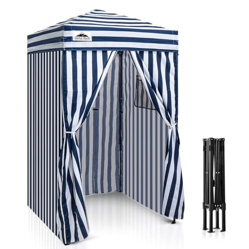 EAGLE PEAK Flex Ultra Compact 4x4 Pop-up Canopy, Sun Shelter, Changing Room, Portable Privacy Canopy Cabana for Pool, Fashion Photoshoots, or Camping, White/Blue | Amazon (US)
