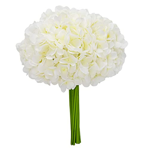 Softflame Artificial/Fake/Faux Flowers - Hydrangea Bundle White Color, Pack of 5, Totally 20 Heads, for Wedding, Home, Party, Restaurant | Amazon (US)