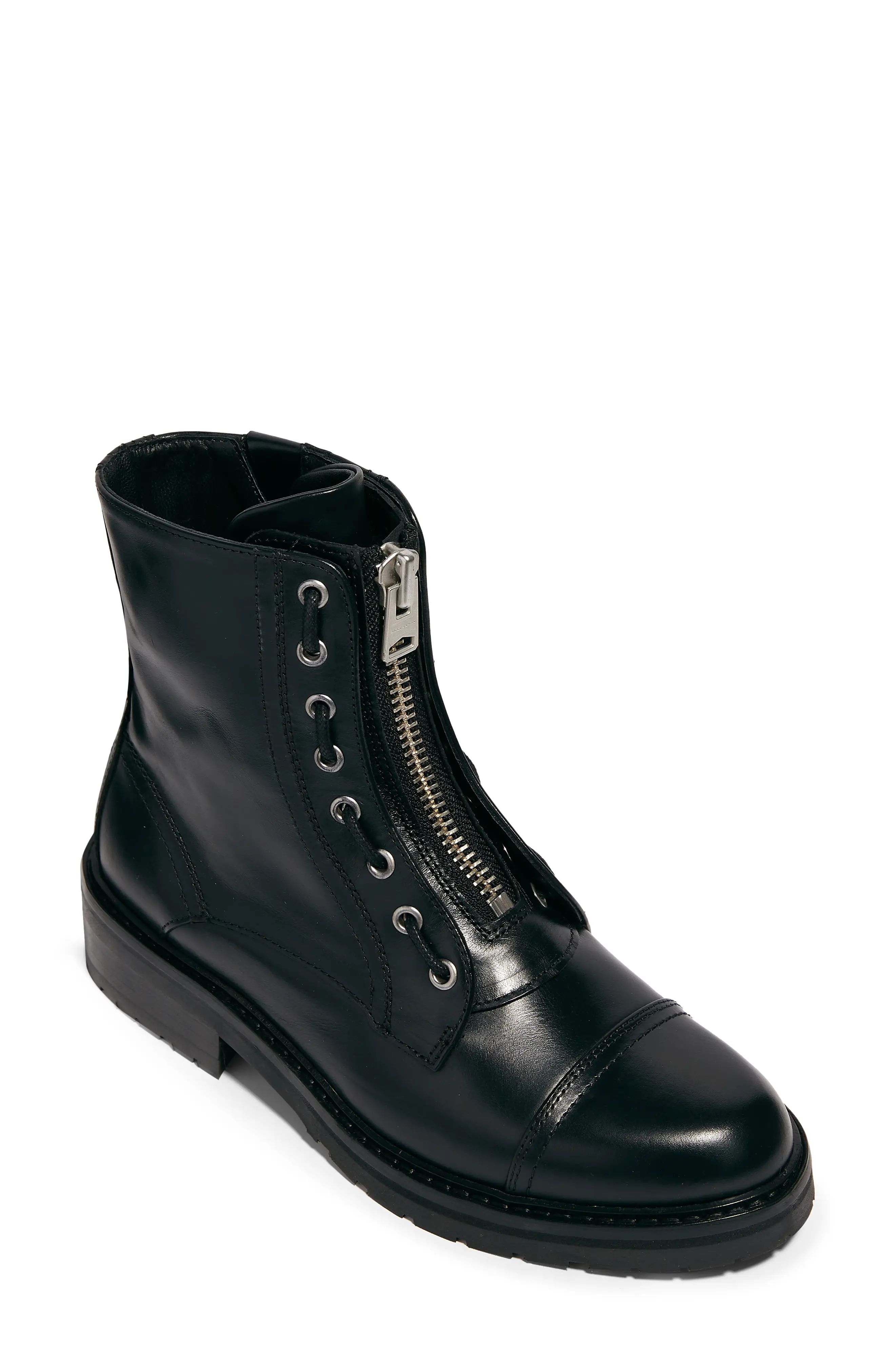 Women's Allsaints Ariel Top Zip Boot, Size 9 M - Black | Nordstrom