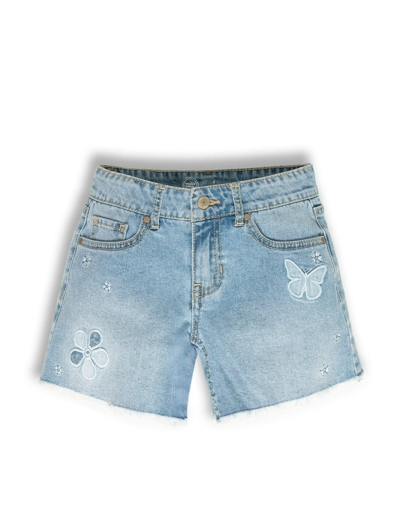 Wonder Nation Girls Baggy Denim Shorts, Size 5-18 | Walmart (US)