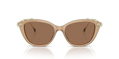 Swarovski SK6010F Low Bridge Fit Sunglasses, Beige/Bronze, 55 mm | Amazon (US)