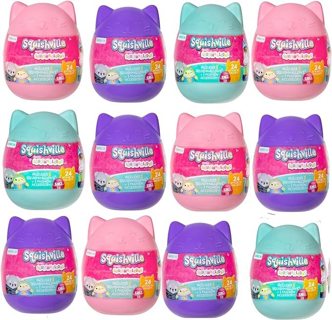 Squishmallows Squishville 12-Pack Eggs - Series 10 - Official Kellytoy - Collectible Mini 2" Myst... | Amazon (US)