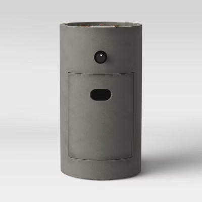 17" Pipestone Outdoor Column Fire Pit Gray - Threshold™: Modern Propane Gas Firepit with Lava R... | Target