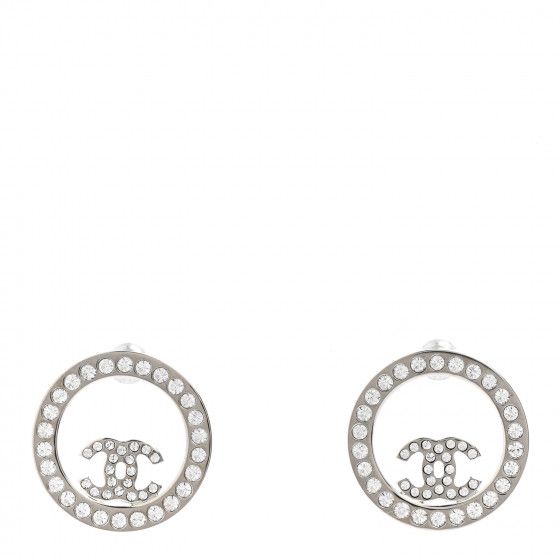 CHANEL

Crystal CC Round Earrings Silver | Fashionphile