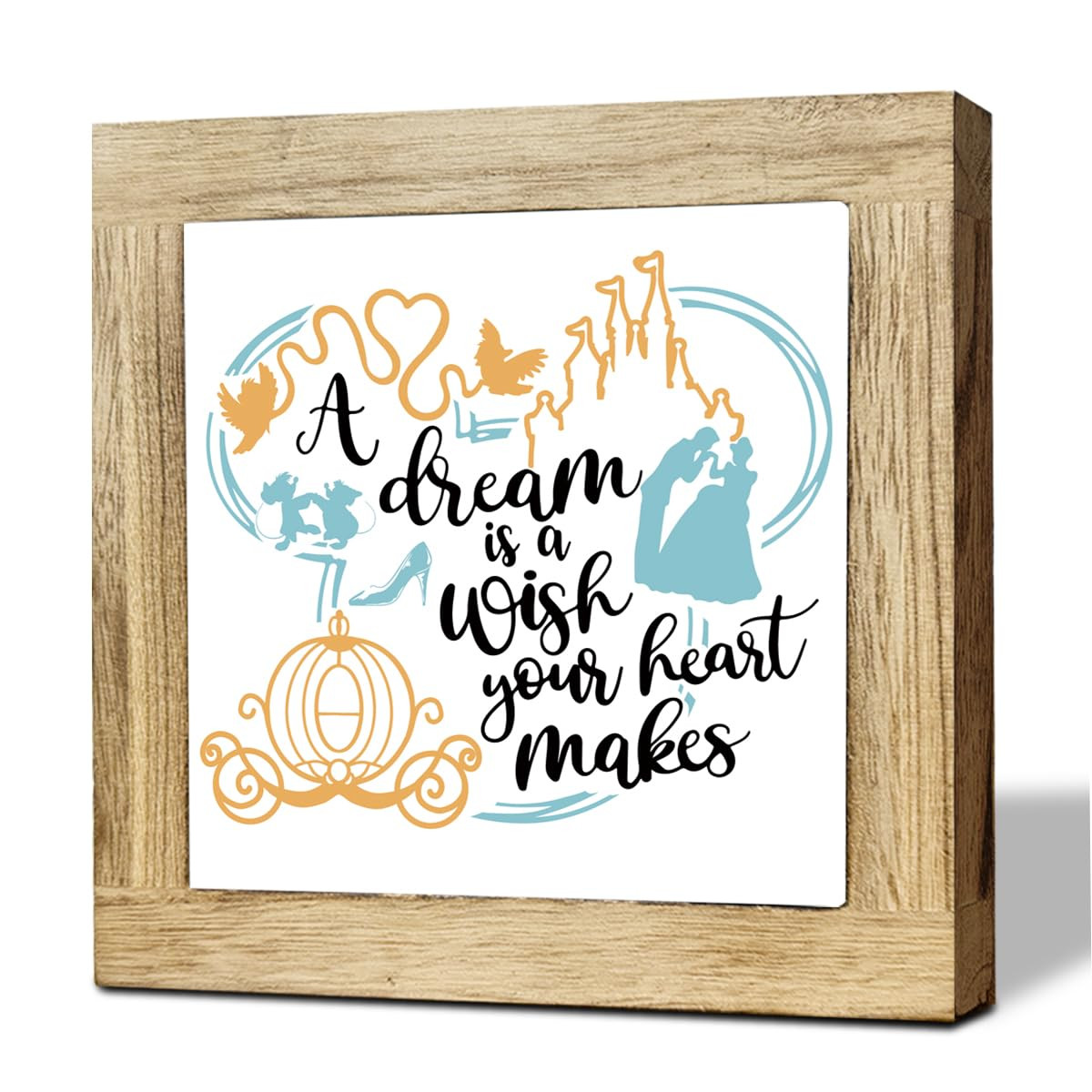 HBSMD A Dream is a Wish Your Heart Makes Sign, Nursery Gold Decoration, Princess Quote, Girl Room... | Amazon (US)
