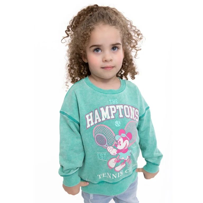 Minnie Mouse Toddler Girl Crewneck Sweatshirt, Sizes 12M-5T | Walmart (US)