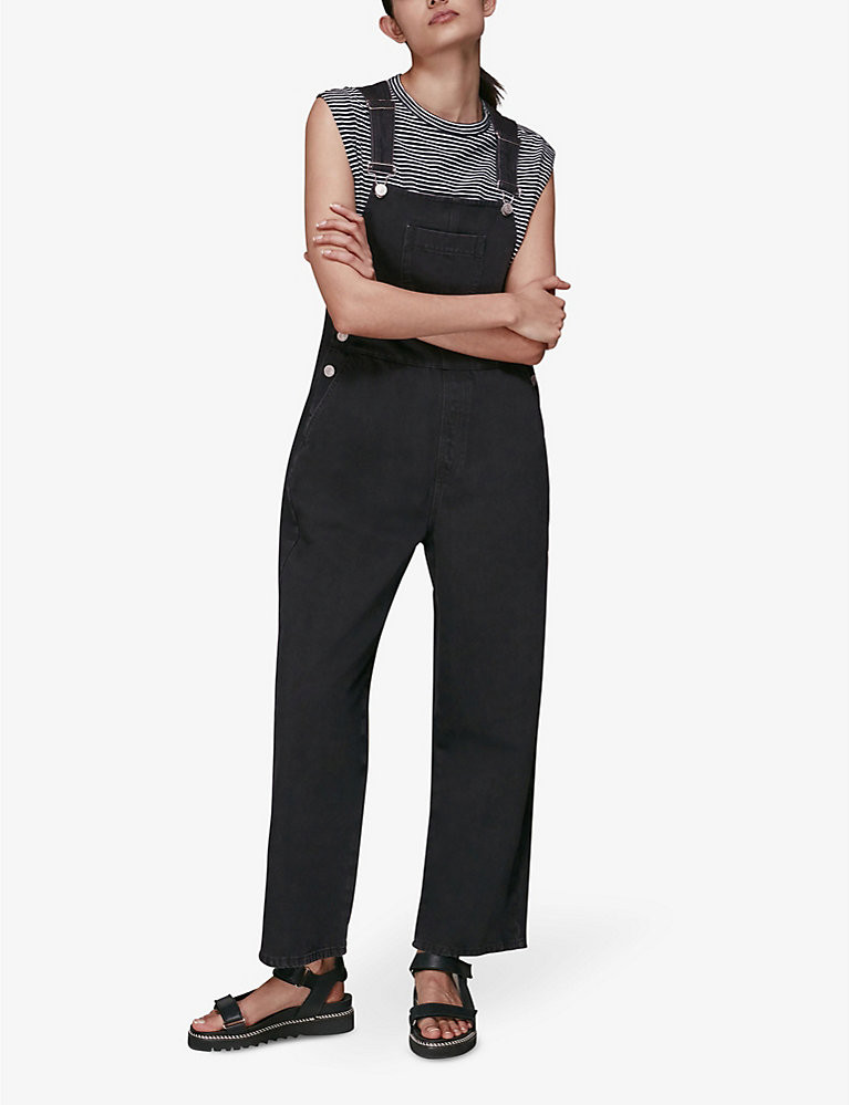 Leni square-neck denim dungarees | Selfridges