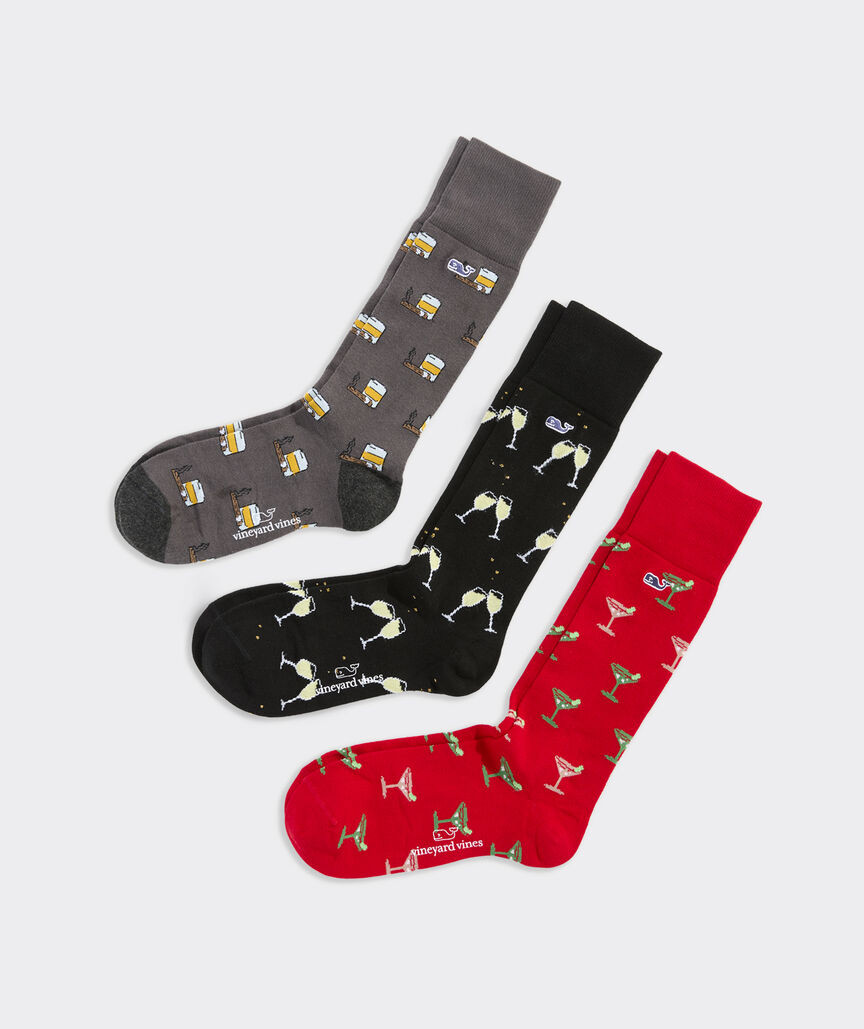 Holiday Party 3-Pack Socks | vineyard vines