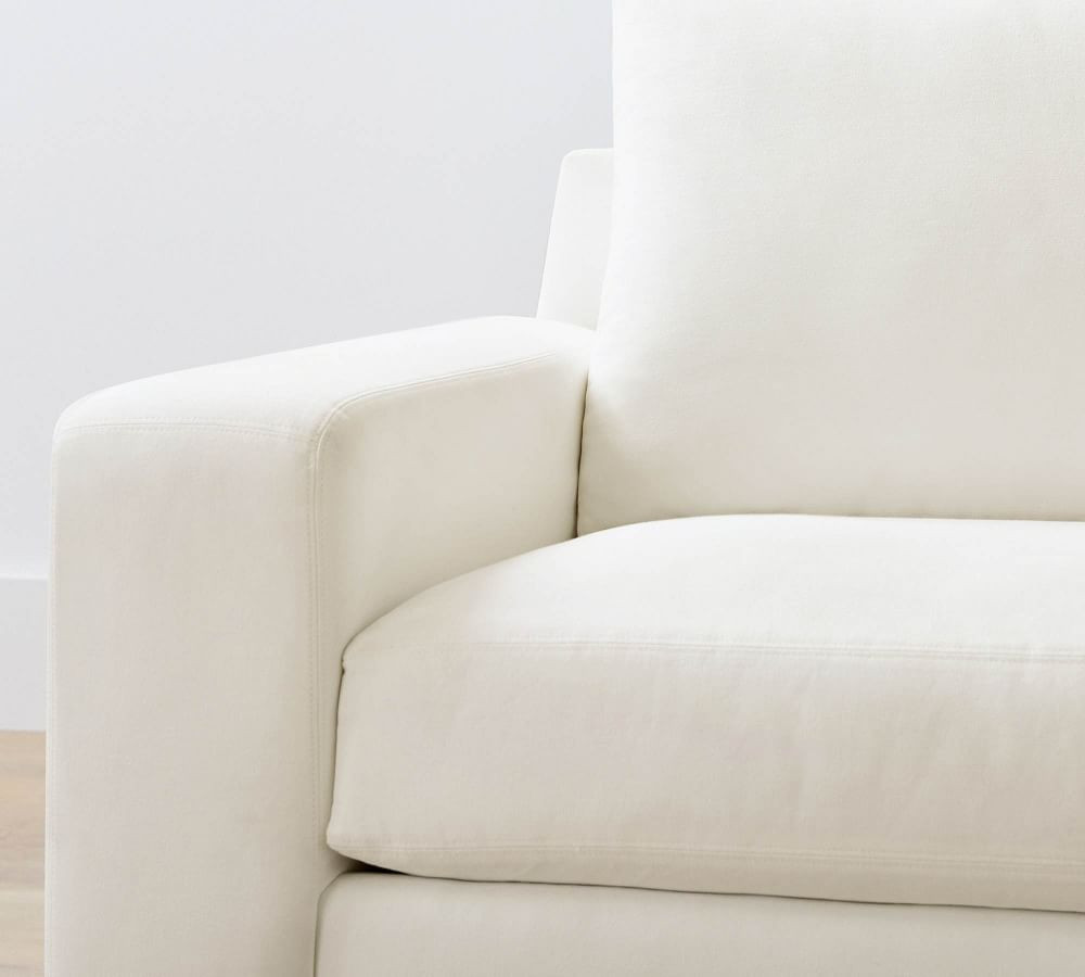 Big Sur Square Arm Upholstered 3-Piece L-Shaped Corner Sectional with Bench Cushion, Down Blend W... | Pottery Barn (US)