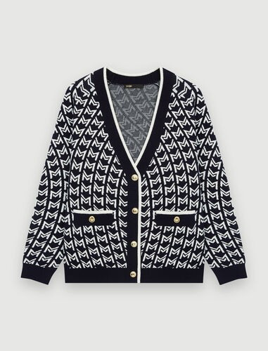 222MONO Monogrammed jacquard cardigan | Maje US