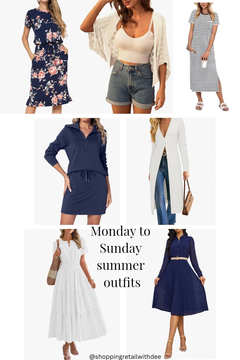 Monday through Sunday outfit ideas for spring & summer 🌸☀️

If you’re building a simple weekly outfit rotation, these easy women’s outfit ideas are perfect for everyday errands, work, school drop-off, brunch, and weekend plans. Think lightweight dresses, casual denim looks, comfy matching sets, and warm-weather basics you can mix and match all season long.

Save this weekly outfit guide for effortless spring style + summer outfit inspiration you can rewear again and again!

#weeklyoutfits #springoutfitswomen #summeroutfitswomen #everydayoutfitideas #ltkstyle

#LTKootd #LTKSeasonal