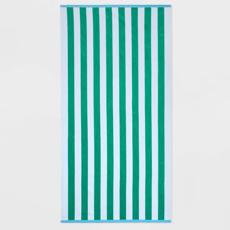 WOW Reversible Beach Towel White/Green/Blue - Sun Squad™ | Target