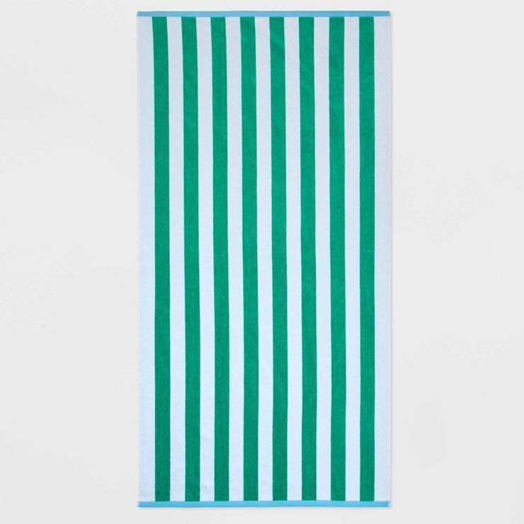 WOW Reversible Beach Towel White/Green/Blue - Sun Squad™ | Target