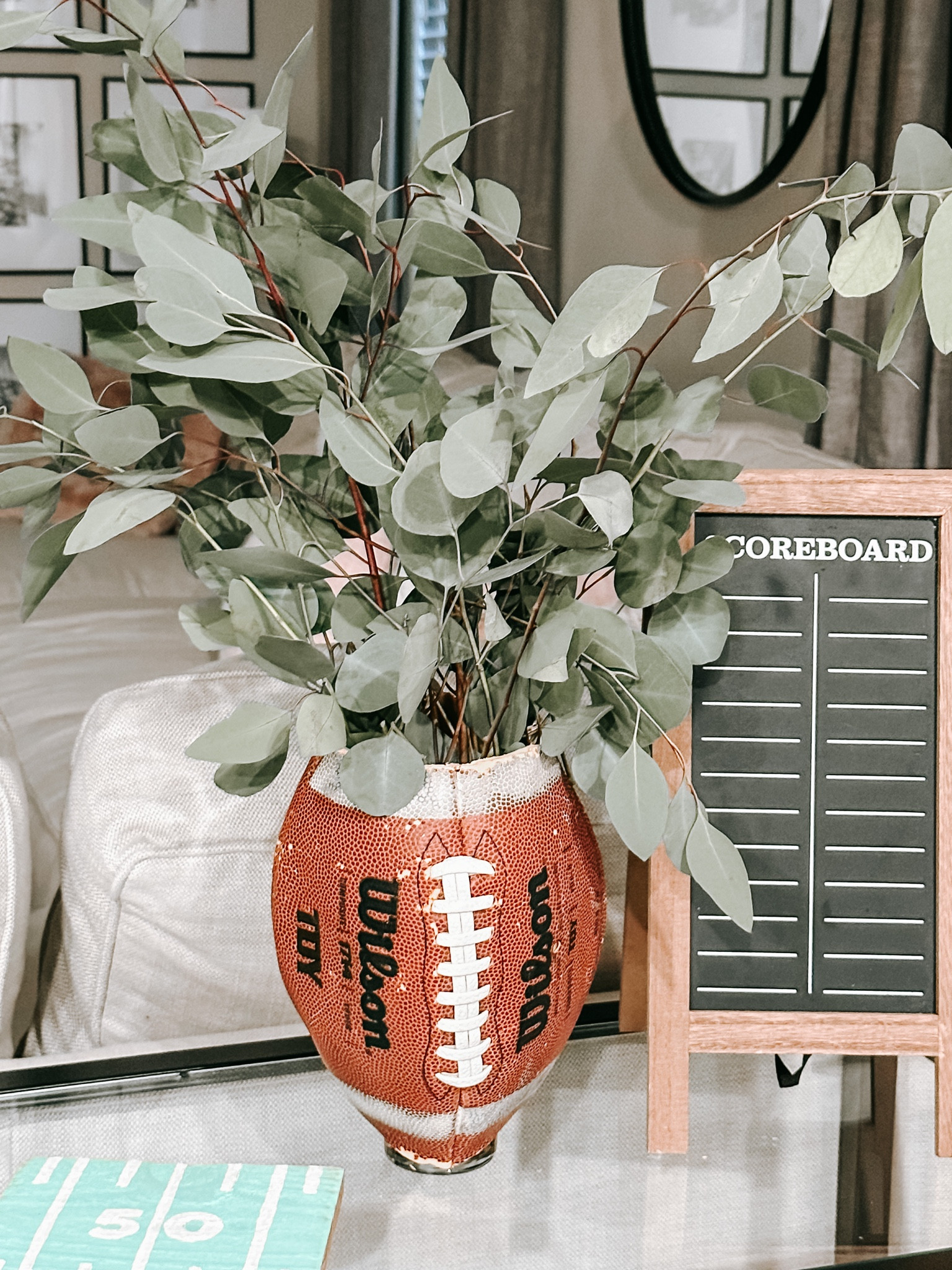 Football decor! Such a great piece for football season, Super Bowl parties or a hostess gift! Grab an old football and let’s go! Follow me @thickandgucci

#LTKFind #LTKSeasonal #LTKhome