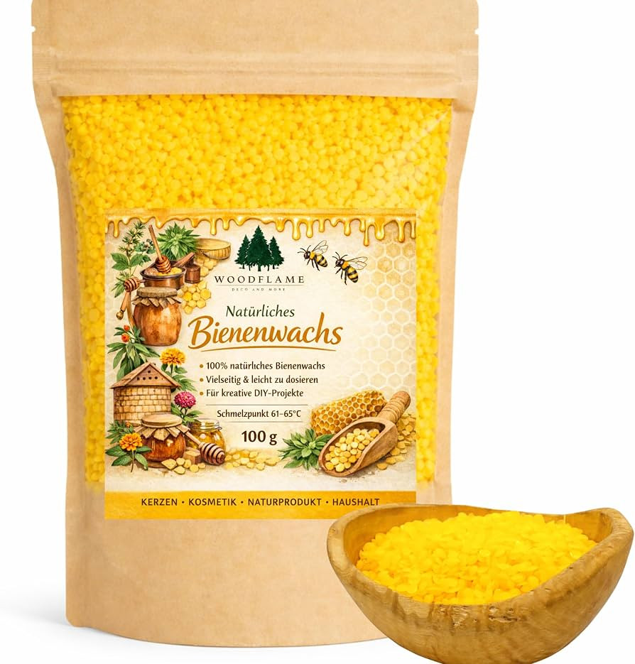 Woodflame Bienenwachs Pastillen, Deutsche Qualit\u00e4t, 100% nat\u00fcrliches Bienenwachs, Perfe... | Amazon (DE)